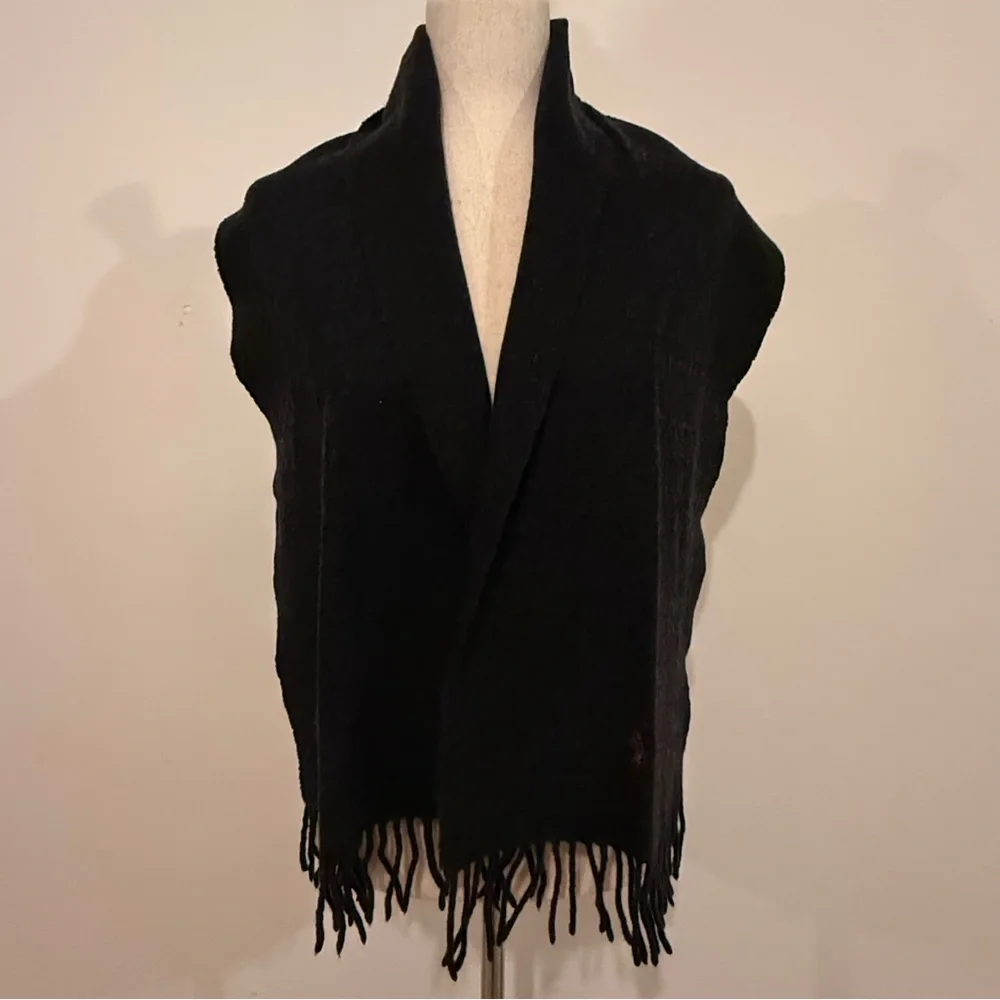 POLO by RALPH LAUREN Lambswool Fringe Scarf in Dark Gray